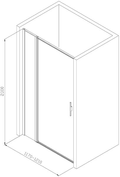 Душевая дверь Allen Brau Priority 120 3.31033.BBA профиль Черный браш