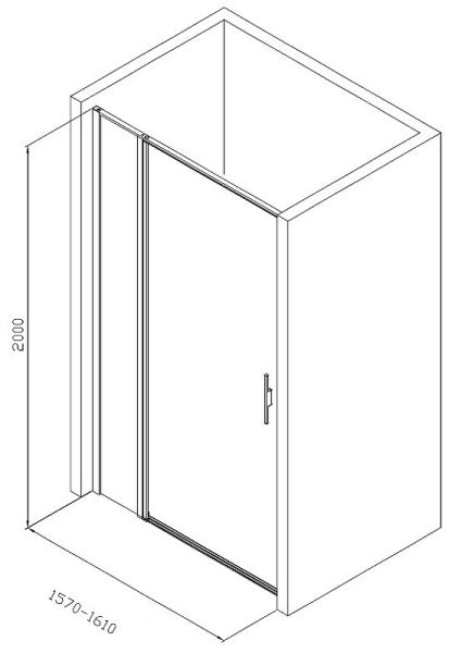 Душевая дверь Allen Brau Priority 160 3.31039.BBA профиль Черный браш