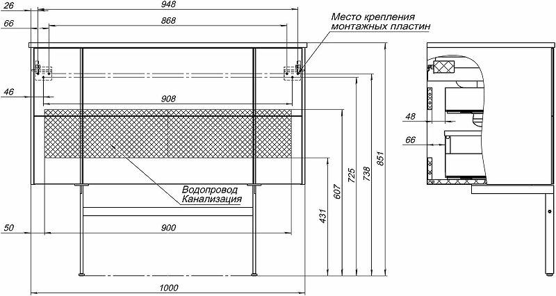 Тумба под раковину Allen Brau Reality 100 1.32007.WM подвесная Белая матовая