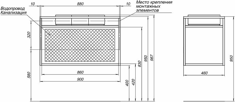 Консоль под раковину Allen Brau Liberty 90 1.33003.60 медь браш