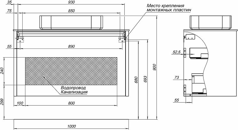 Тумба под раковину Allen Brau Fantasy 100 1.11004.PWM подвесная Папирус матовый