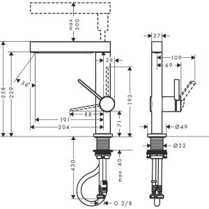 Смеситель Hansgrohe Finoris 76063000 для раковины