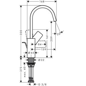 Смеситель Hansgrohe Vivenis 210 push open 75030700 для раковины