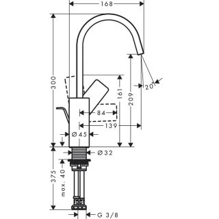 Смеситель Hansgrohe Vivenis 210 push open 75030700 для раковины