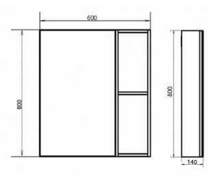 Comforty Зеркало шкаф Осло-60 00-00006490 Comforty Зеркало шкаф Осло-60 00-00006490