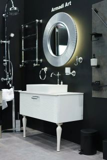 Зеркало с подсветкой Armadi Art Shine 528-W light 82 см белый Зеркало с подсветкой Armadi Art Shine 528-W light 82 см белый