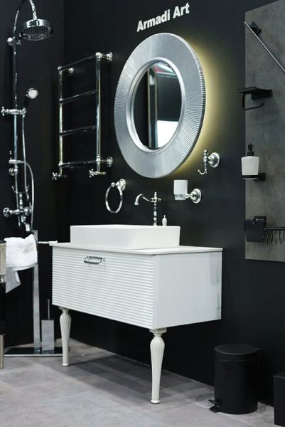 Зеркало с подсветкой Armadi Art Shine 528-W light 82 см белый