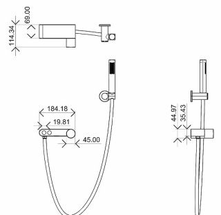Смеситель для ванны Boheme Stick 123-BCR чёрный/хром Смеситель для ванны Boheme Stick 123-BCR чёрный/хром