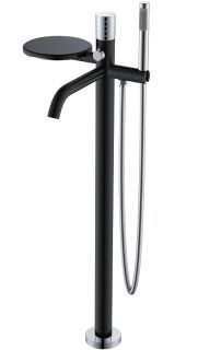 Напольный смеситель для ванны Boheme Stick 129-BCR чёрный матовый/хром Напольный смеситель для ванны Boheme Stick 129-BCR чёрный матовый/хром