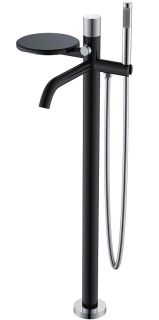 Напольный смеситель для ванны Boheme Stick 129-BCR.2 чёрный матовый/хром Напольный смеситель для ванны Boheme Stick 129-BCR.2 чёрный матовый/хром