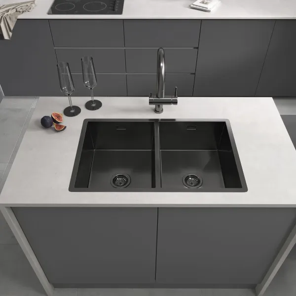 Мойка кухонная Reflexion Garda 70-BL  RX2170BL оружейная сталь