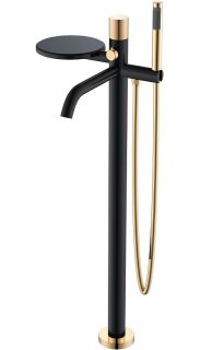 Напольный смеситель для ванны Boheme Stick 129-BG.2 чёрный матовый/золото Напольный смеситель для ванны Boheme Stick 129-BG.2 чёрный матовый/золото