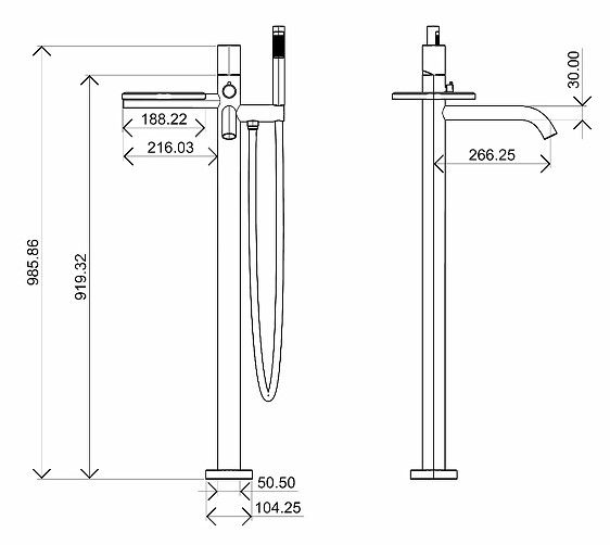 Напольный смеситель для ванны Boheme Stick 129-WCR.2 белый/хром Напольный смеситель для ванны Boheme Stick 129-WCR.2 белый/хром