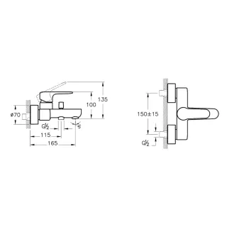 Смеситель для ванны VitrA Root Round (Рут Раунд) A42725EXP хром