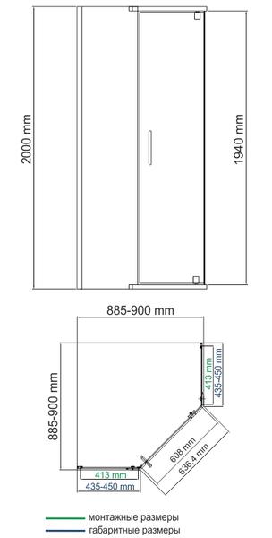 Душевой уголок Wasserkraft Leine 35P11 90x90