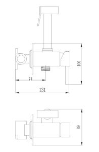 Гигиенический душ со смесителем Haiba HB5512-7 чёрный матовый