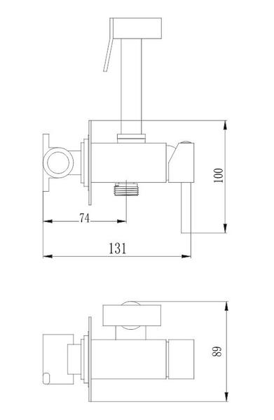 Гигиенический душ со смесителем Haiba HB5512-7 чёрный матовый