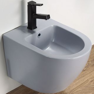 Биде CeramaLux В2342BDMHL подвесное Голубое