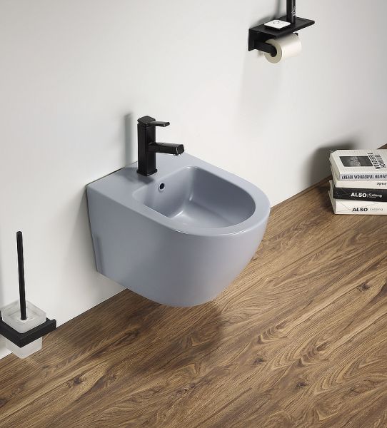 Биде CeramaLux В2342BDMHL подвесное Голубое