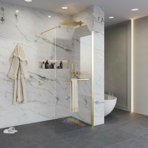 Душевая перегородка Niagara NG-641-90GOLD 90см золото/прозрачное