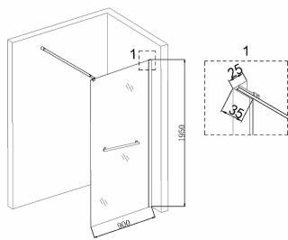 Душевая перегородка Niagara NG-661-90 90см хром/прозрачное