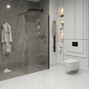 Душевая перегородка Niagara NG-683-90BLACK 90см чёрный/прозрачное