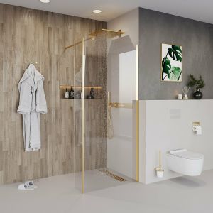 Душевая перегородка Niagara NG-644-90GOLD 90см золото/прозрачное