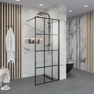 Душевая перегородка Niagara NG-685-90BLACK 90см чёрный/прозрачное