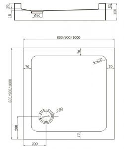 Поддон для душа Veconi Tezeo TZ-52 80x80см белый