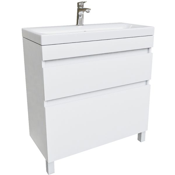 Тумба с раковиной IDDIS Zodiac 80 ZOD8CBFi95K  Белая