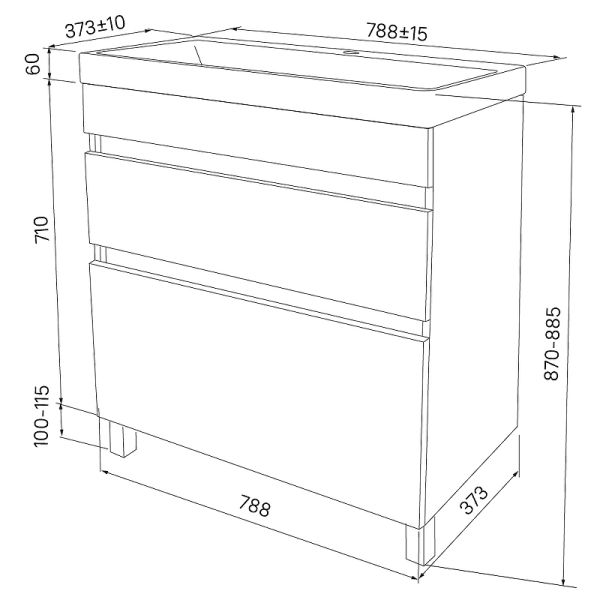 Тумба с раковиной IDDIS Zodiac 80 ZOD8CBFi95K  Белая