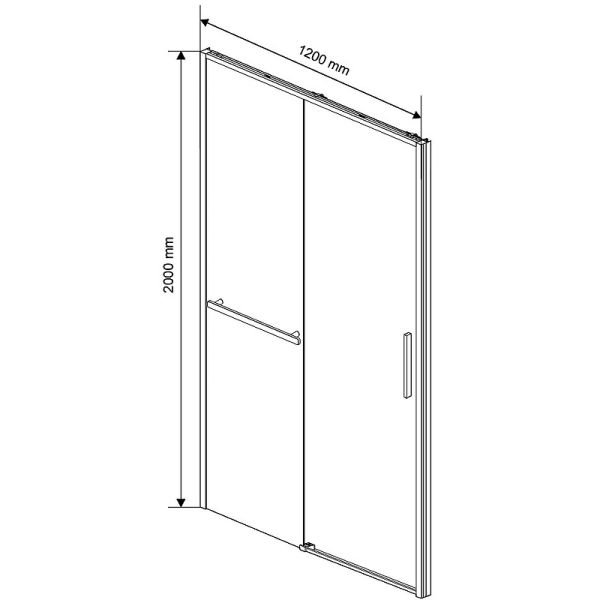 Душевая дверь Vincea Slim Soft 120 VDS-1SS120CLB профиль Черный стекло прозрачное