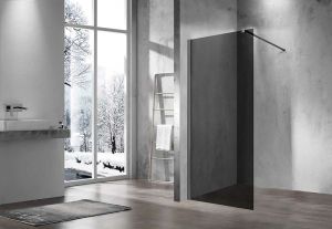 Душевая перегородка Vincea Walk-In 100 VSW-1H100CGGM профиль Вороненая сталь стекло тонированное