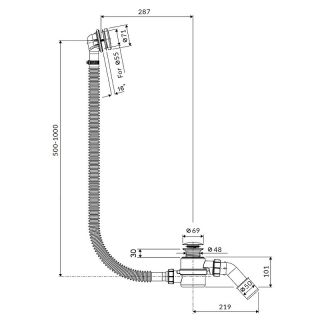Слив-перелив для ванны Excellent Moli ARIN.3210WH белый глянец Слив-перелив для ванны Excellent Moli ARIN.3210WH белый глянец