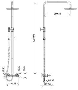 Душевая стойка Boheme Stick 128-BB чёрный матовый