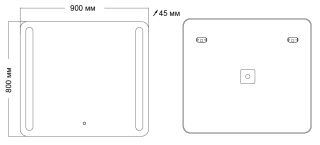 Зеркало с подсветкой Grossman Lara 139080 90см гравировка