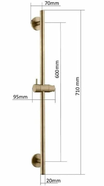 Душевая штанга Boheme Uno 420-MG золото матовое