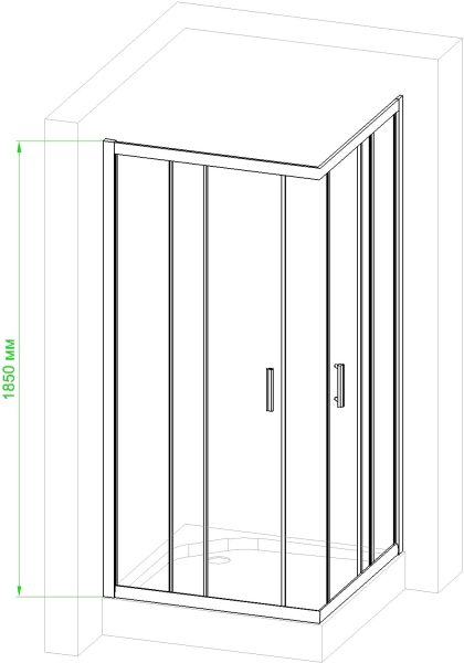 Душевой уголок Royal Bath HPD 80x80см чёрный RB80HPD-C-BL