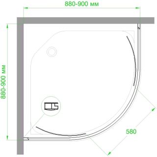 Душевой уголок Royal Bath HKD 90x90см чёрный RB90HKD-T-BL