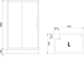 Душевой уголок Royal Bath HP левый 120x80см чёрный RB8120HP-C-BL-L