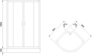 Душевой уголок Royal Bath HK 90x90см чёрный RB90HK-T-BL