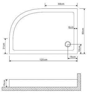 Душевой поддон Grossman GR-119212020L 120x80см левый белый