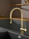 Смеситель для кухни AQUAme Cucina AQM9901BG с выдвижным изливом золото брашированное