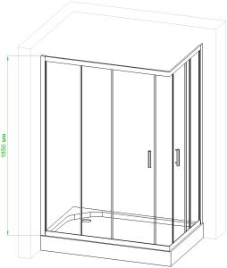Душевой уголок Royal Bath HPD 120x100см чёрный RB1120HPD-C-BL