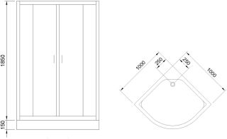 Душевой уголок Royal Bath HK 100x100см чёрный RB100HK-C-BL