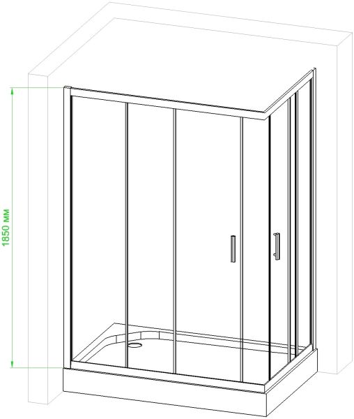 Душевой уголок Royal Bath HPD 110x80см чёрный RB8110HPD-C-BL