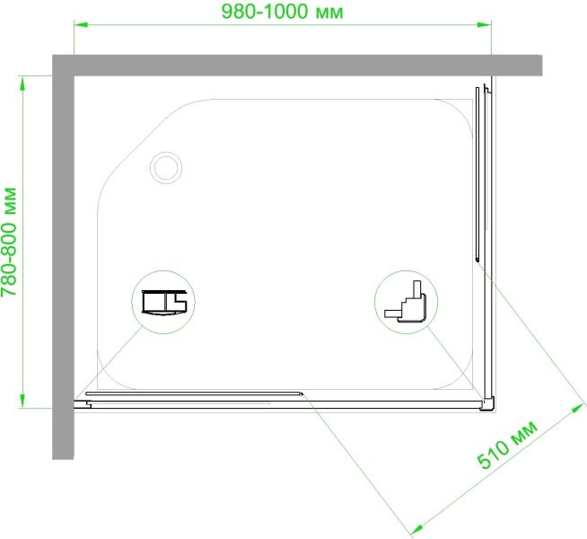 Душевой уголок Royal Bath HPD 100x80см чёрный RB8100HPD-T-BL