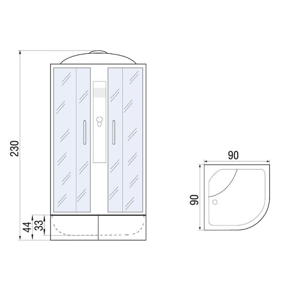 Душевая кабина River Desna XL 90x90 TH 10000006150 без гидромассажа Душевая кабина River Desna XL 90x90 TH 10000006150 без гидромассажа