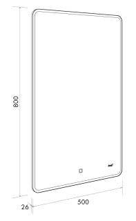 Зеркало с подсветкой Dreja Point 99.9026 50 см сенсорный выключатель белый