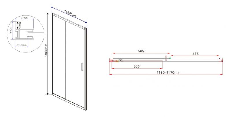 Душевая дверь Vincea Garda VDS-1G115CL 115 см